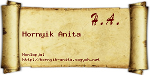 Hornyik Anita névjegykártya